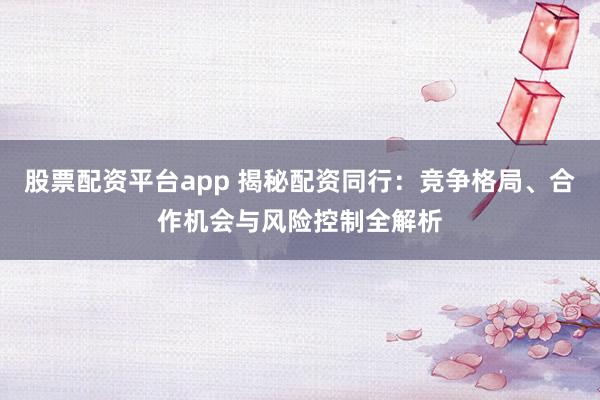 股票配资平台app 揭秘配资同行：竞争格局、合作机会与风险控制全解析